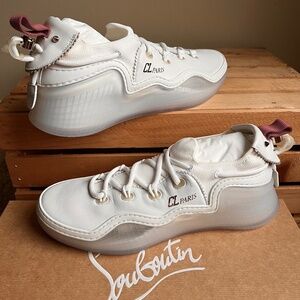 Christian Louboutin White Sneaker shoes size 41.5 10/10.5 read description